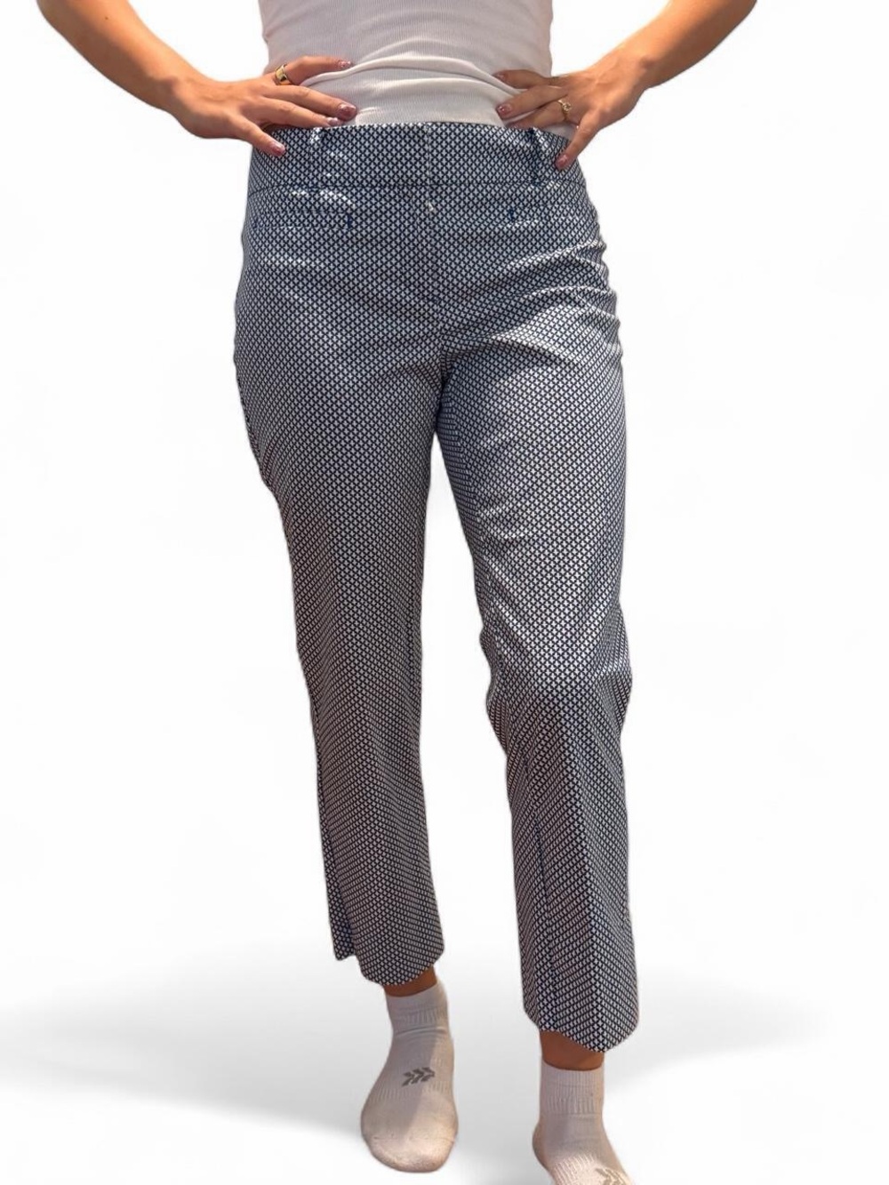 Ann Taylor Devin Fit Micro-Print Women's Ankle Pants Size 4